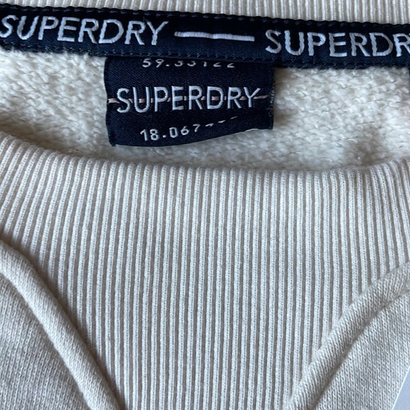 Superdry,cream,ribbed neck,arms and waist sweater for women,size-10 - Picture 6 of 9